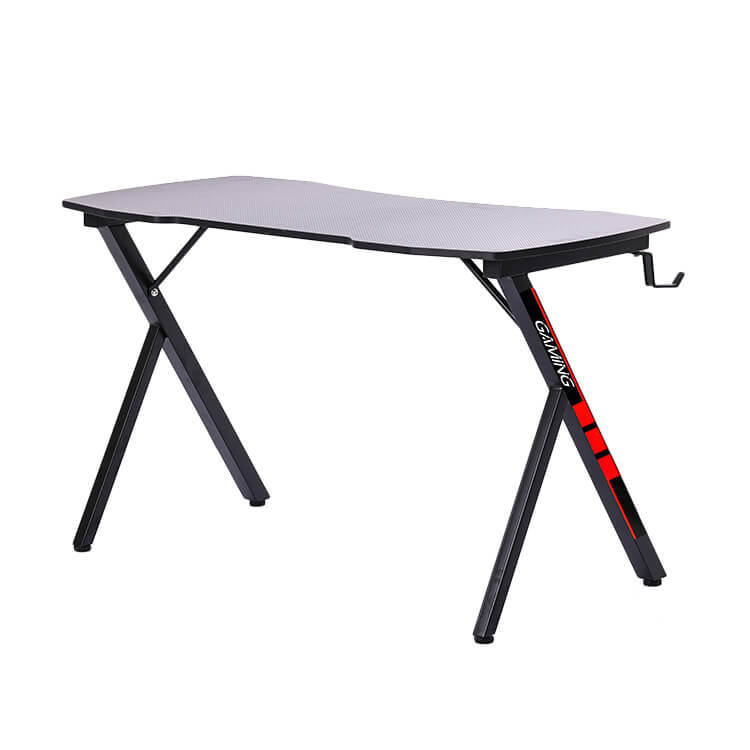 Gaming desk with hook
